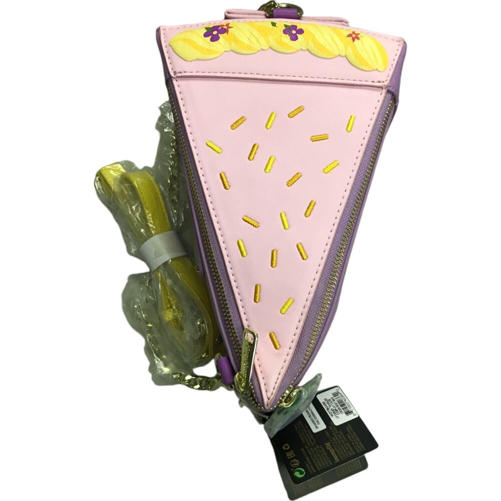 Loungefly Disney Tangled Cosplay Cake Crossbody Metal Chain Bag Kids NEW